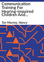 Communication_training_for_hearing-impaired_children_and_teenagers